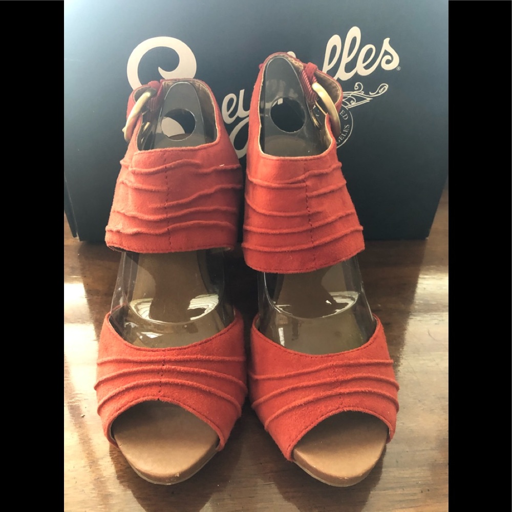 Seychelles Orange Suede Gypsy Sandals